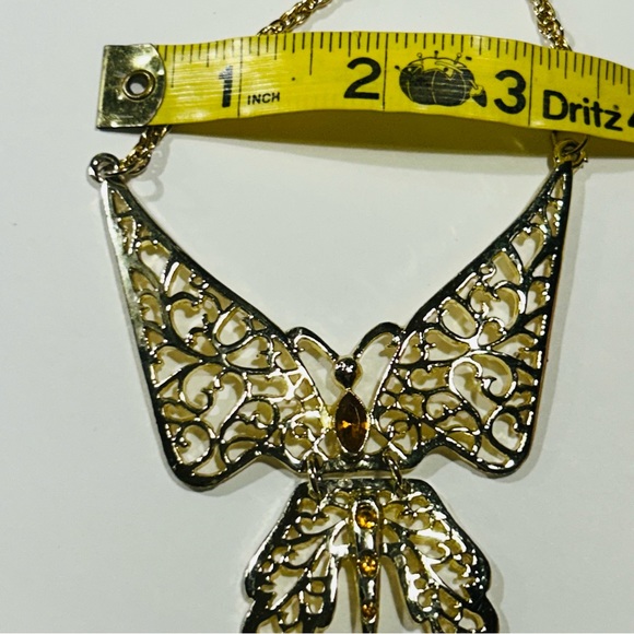 Butterfly Necklace Long Chain, Large Pendent - Picture 7 of 8